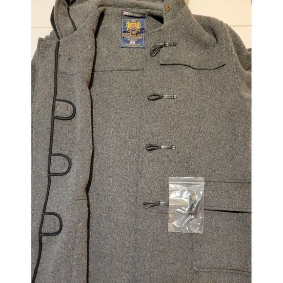 GLOVERALL MEN'S / WOMEN'S GRAY DUFFLE COAT WOOL ENGLAND SIZE US46 / EUR 56 #970 - Picture 15 of 15